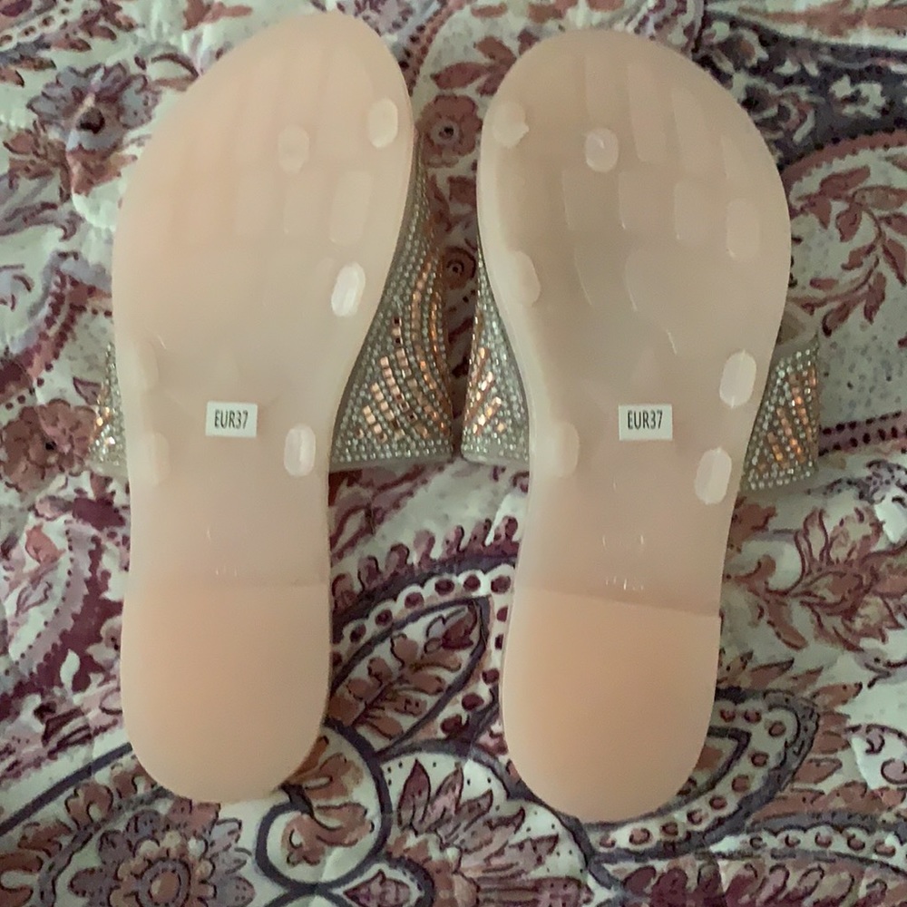 Sandals Rhinestone Decor Slides